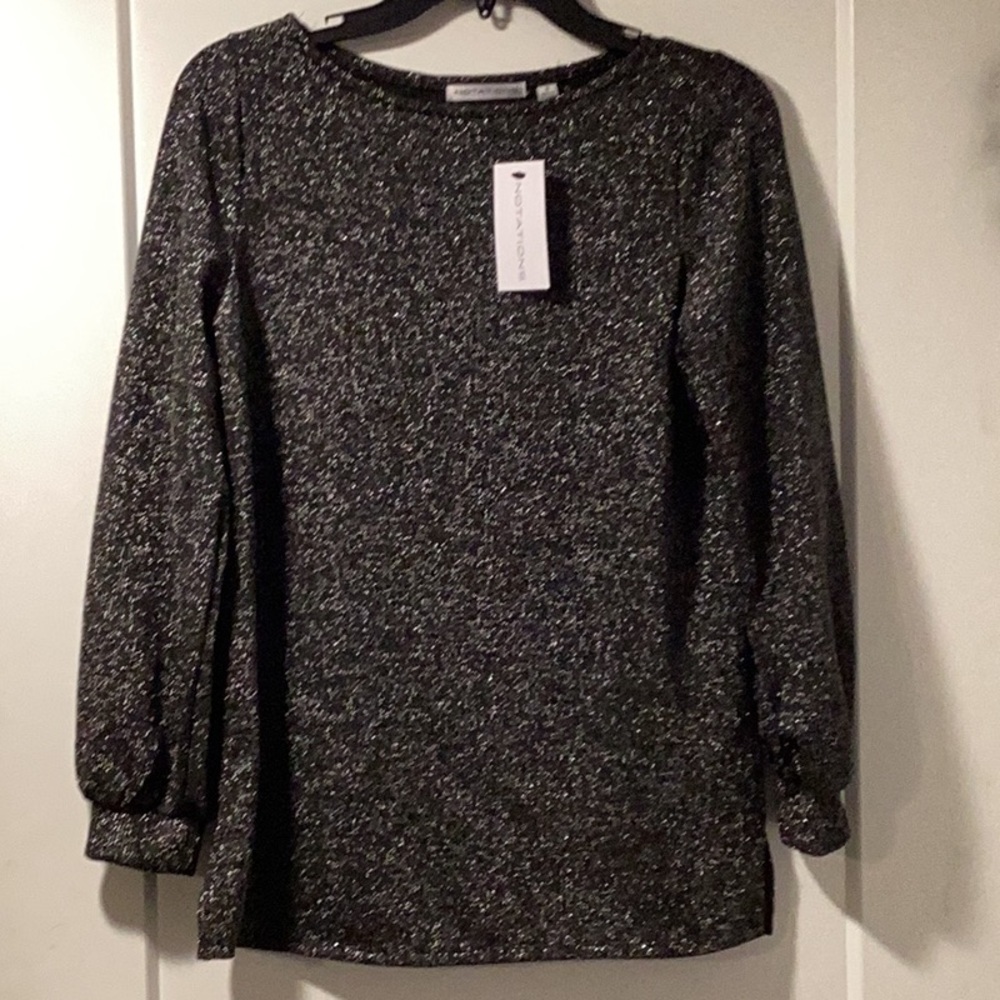 Notations Black and White Knit Top